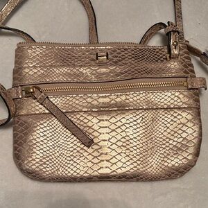 H by Halston Metallic Snake Print Crossbody Bag